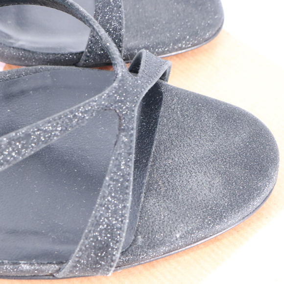Christian Louboutin 38 Emilie 100mm Black Glitter Formal Slingback Heels E789 - Picture 7 of 13